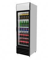 Empire Premium Single Door Display Cooler Fridge with Merchandising Canopy - SS-P360WA-EE Upright Double Glass Door Chillers Empire   