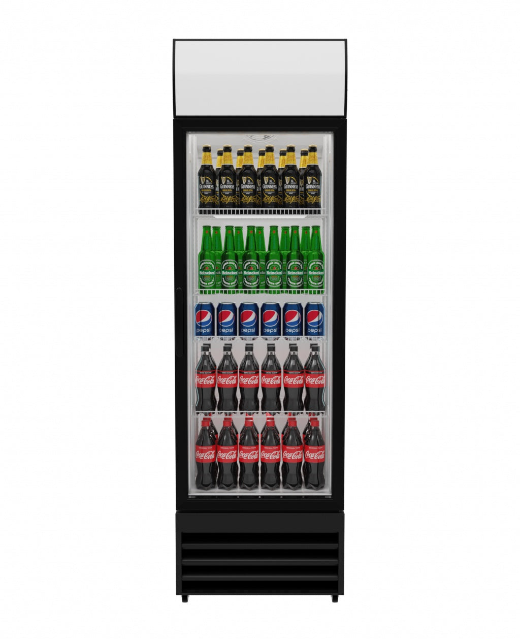 Empire Premium Single Door Display Cooler Fridge with Merchandising Canopy - SS-P360WA-EE Upright Double Glass Door Chillers Empire   