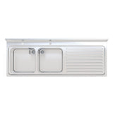 Empire Stainless Steel Commercial Double Bowl Sink – Right Hand Drainer 1600mm Wide | 1600-600RHD - Graded Item Double Bowl Sinks Empire