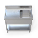 Empire Stainless Steel Commercial Single Bowl Sink – Left Hand Drainer 1000mm Wide | 1000-600LHD - Graded Item