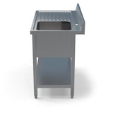 Empire Stainless Steel Commercial Single Bowl Sink – Left Hand Drainer 1000mm Wide | 1000-600LHD - Graded Item