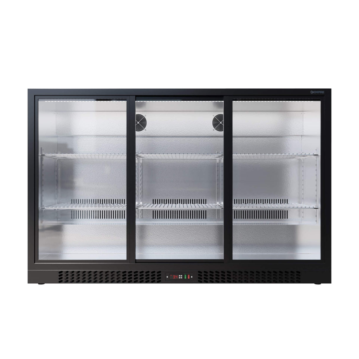 Empire Triple Door 330L Bottle Cooler – Sliding Door Commercial Back Bar Fridge | CL-320S Triple Door Bottle Coolers Empire