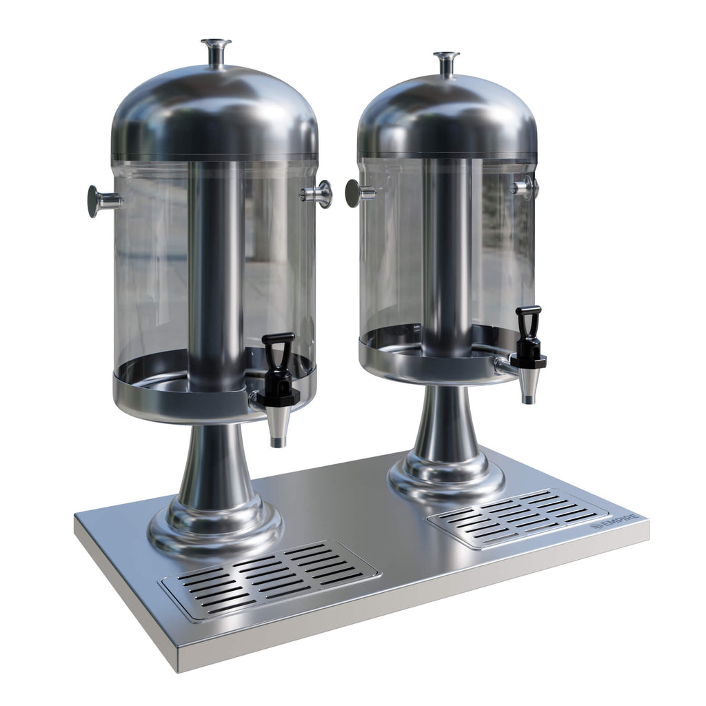 Empire Twin Head Chrome Juice Dispenser 2 x 8 Ltr - EMP-SJD08BB