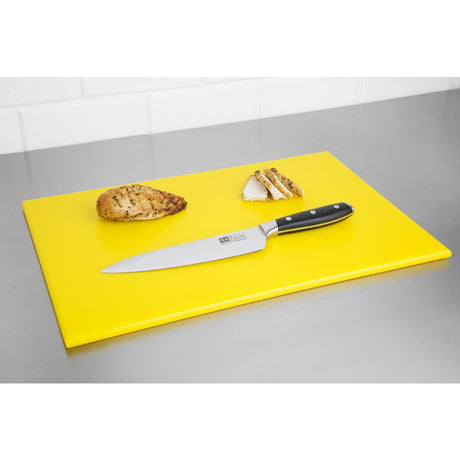 Hygiplas High Density Antibacterial Yellow Chopping Board 455x305x12mm - F156  Hygiplas   
