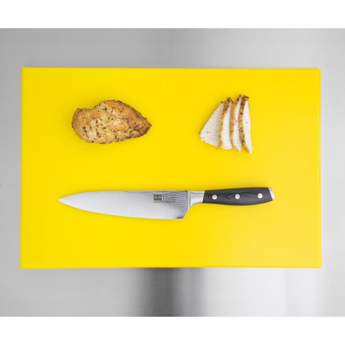Hygiplas High Density Antibacterial Yellow Chopping Board 455x305x12mm - F156  Hygiplas   