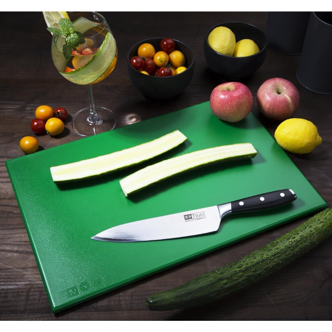 Hygiplas High Density Antibacterial Green Chopping Board 455x305x12mm - F158  Hygiplas   