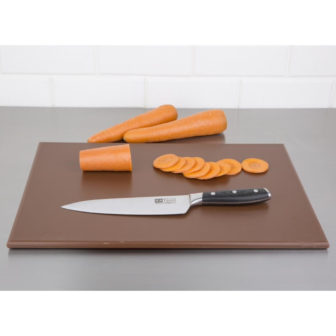 Hygiplas High Density Antibacterial Brown Chopping Board 455x305x12mm - F160  Hygiplas   