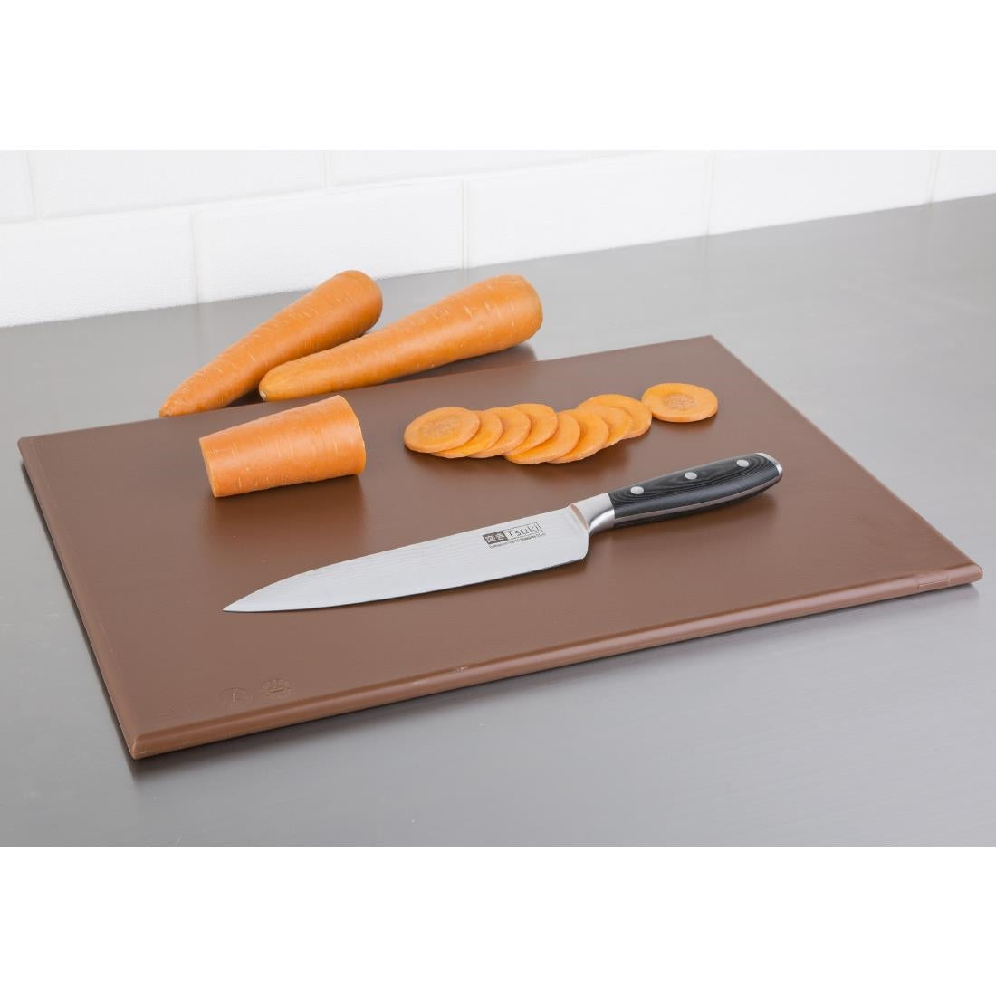 Hygiplas High Density Antibacterial Brown Chopping Board 455x305x12mm - F160  Hygiplas   