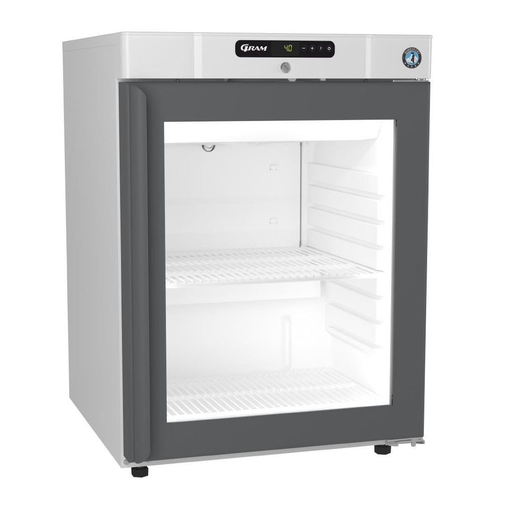 Gram Compact 1 Glass Door 128Ltr Undercounter Fridge White KG220 LG 2W - F363  Gram   
