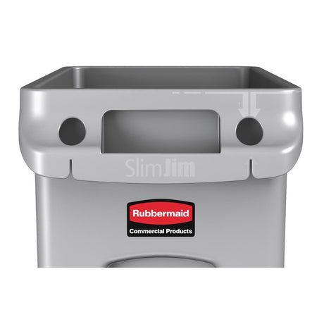 Rubbermaid Slim Jim Container With Venting Channels Grey 60Ltr - F603  Slim Jim   