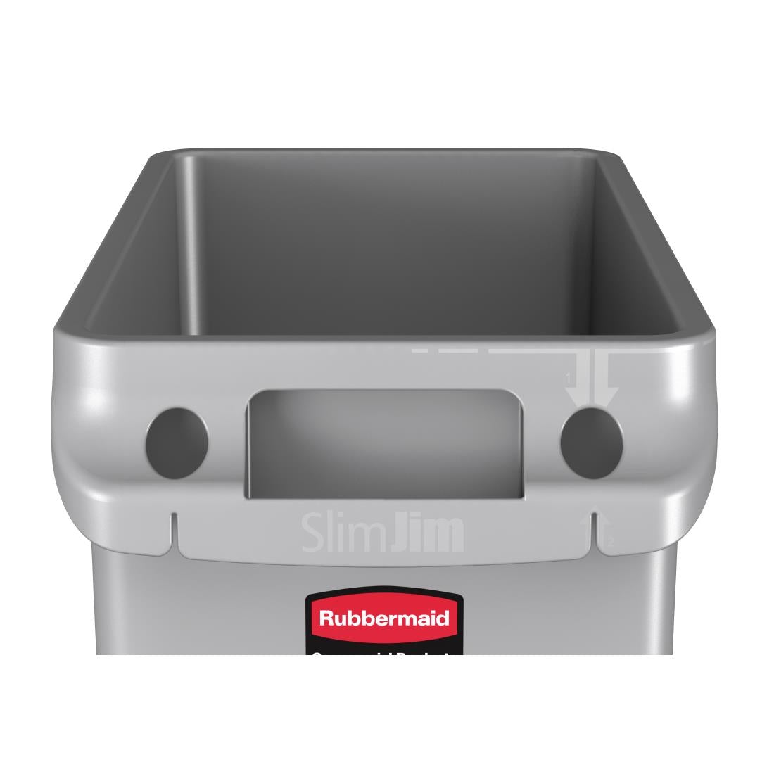 Rubbermaid Slim Jim Container With Venting Channels Grey 60Ltr - F603  Slim Jim   
