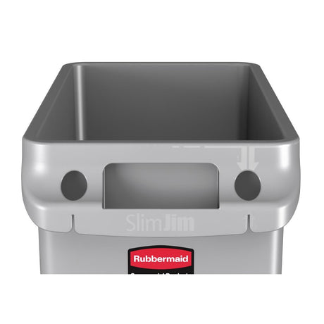 Rubbermaid Slim Jim Container With Venting Channels Grey 60Ltr - F603  Slim Jim   