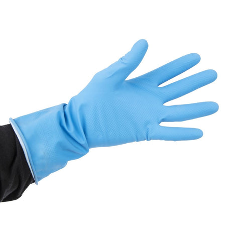 Jantex Latex Household Gloves Blue Large - F953-L  Jantex   