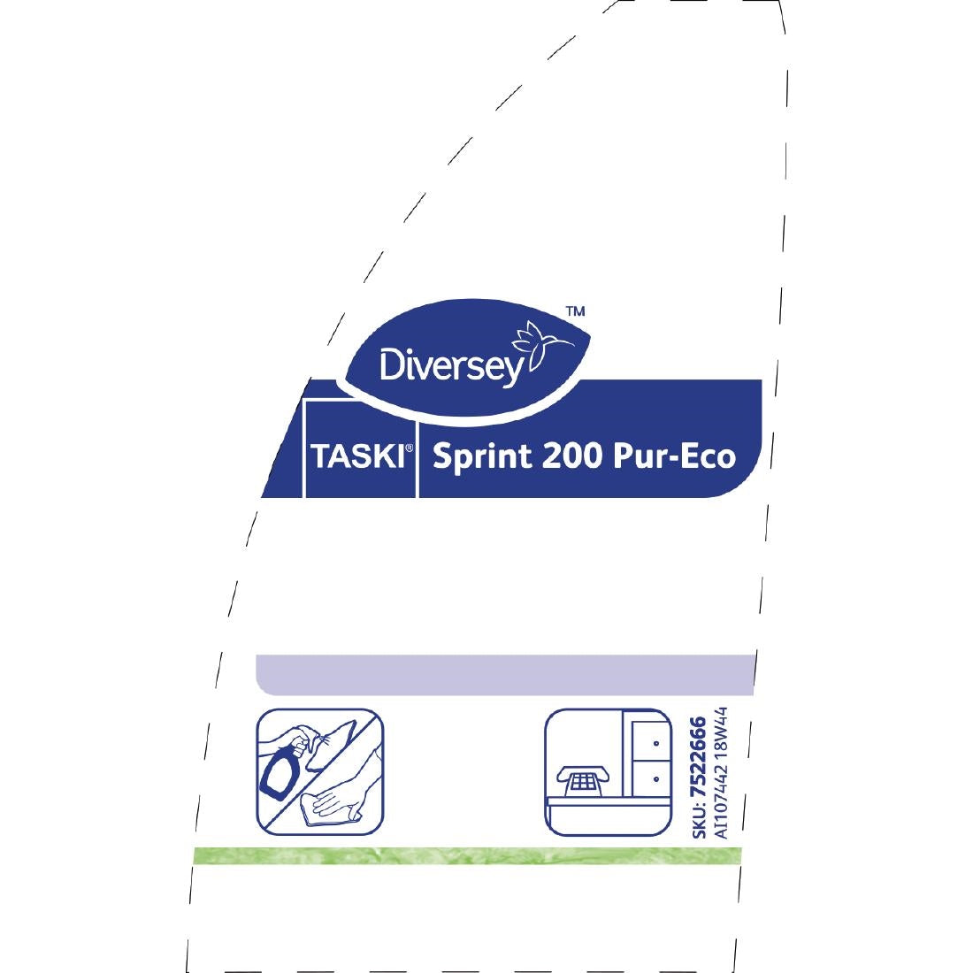 TASKI Sprint 200 Pur-Eco Multi-Surface Cleaner Refill Bottles 500ml (5 Pack) - FA138  Diversey   