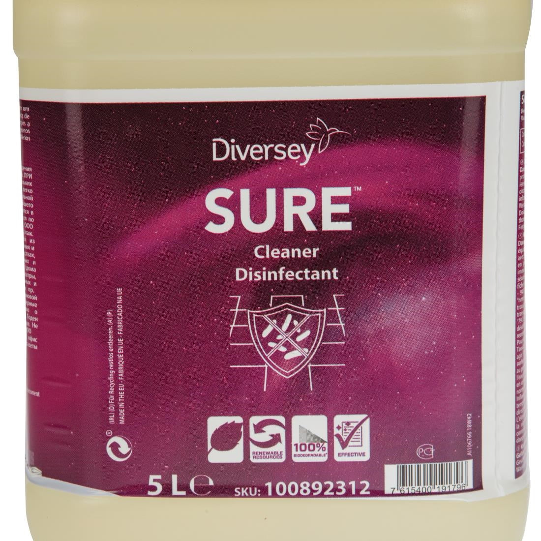 SURE Cleaner and Disinfectant Concentrate 5Ltr - CX833  Diversey   