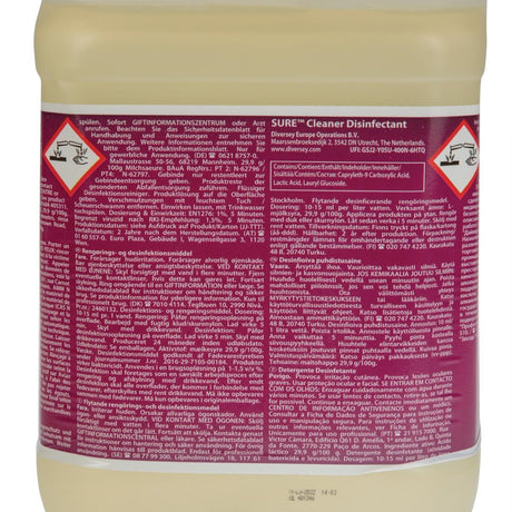 SURE Cleaner and Disinfectant Concentrate 5Ltr - CX833  Diversey   