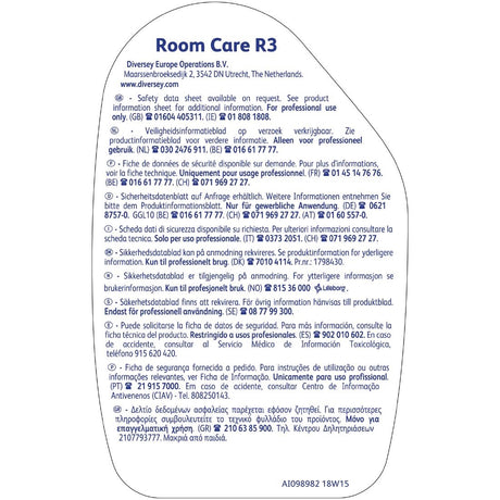 Room Care R3 Glass and Multi-Surface Cleaner Ready To Use 750ml - CX809  Diversey   