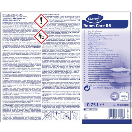 Room Care R6 Heavy-Duty Toilet Cleaner Ready To Use 750ml - CX822  Diversey   