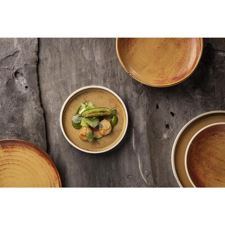 Olympia Canvas Flat Round Plate Sienna Rust 250mm (Pack of 6) - FA308 Plates Olympia