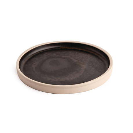 Olympia Canvas Flat Round Plate Delhi Black 180mm (Pack of 6) - FA314 Plates Olympia