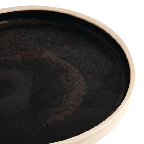 Olympia Canvas Flat Round Plate Delhi Black 180mm (Pack of 6) - FA314 Plates Olympia