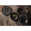Olympia Canvas Flat Round Plate Delhi Black 180mm (Pack of 6) - FA314 Plates Olympia