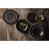 Olympia Canvas Flat Round Plate Delhi Black 180mm (Pack of 6) - FA314 Plates Olympia