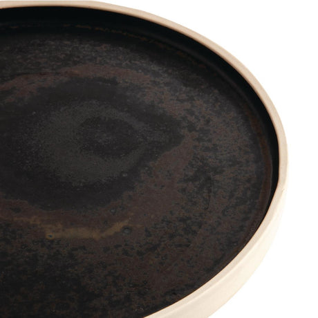 Olympia Canvas Flat Round Plate Delhi Black 250mm (Pack of 6) - FA315 Plates Olympia