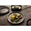 Olympia Canvas Flat Round Plate Delhi Black 180mm (Pack of 6) - FA314 Plates Olympia