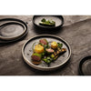 Olympia Canvas Flat Round Plate Delhi Black 250mm (Pack of 6) - FA315 Plates Olympia