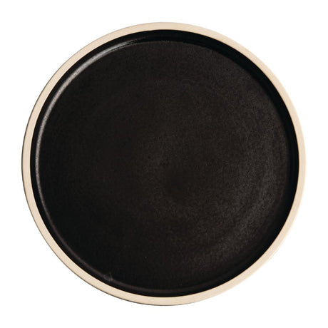 Olympia Canvas Flat Round Plate Delhi Black 250mm (Pack of 6) - FA315 Plates Olympia