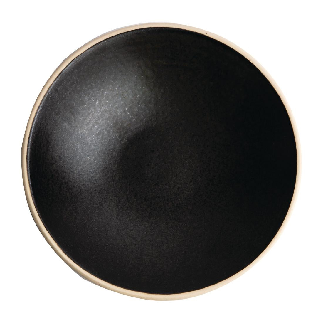 Olympia Canvas Shallow Tapered Bowl Delhi Black 200mm (Pack of 6) - FA319 Bowls Olympia