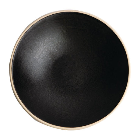 Olympia Canvas Shallow Tapered Bowl Delhi Black 200mm (Pack of 6) - FA319 Bowls Olympia