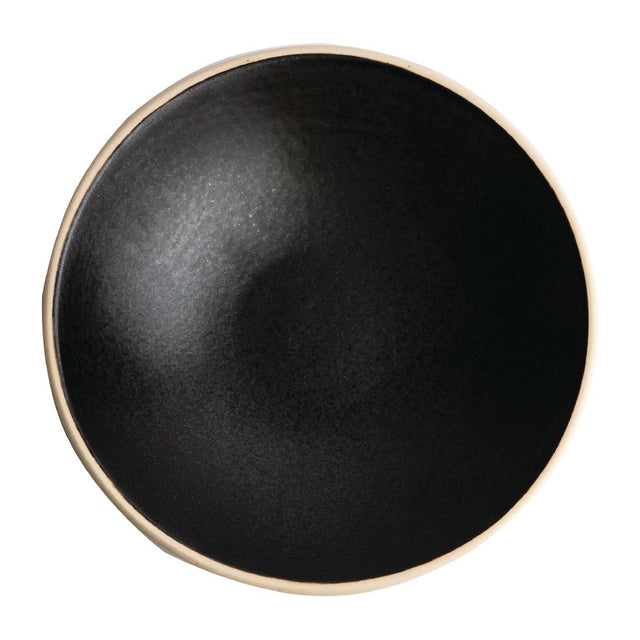 Olympia Canvas Shallow Tapered Bowl Delhi Black 200mm (Pack of 6) - FA319 Bowls Olympia