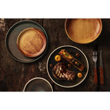 Olympia Canvas Flat Round Plate Delhi Black 250mm (Pack of 6) - FA315 Plates Olympia
