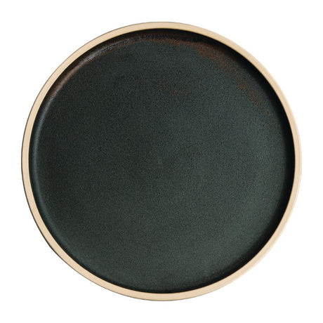 Olympia Canvas Flat Round Plate Green Verdigris 250mm (Pack of 6) - FA322 Plates Olympia