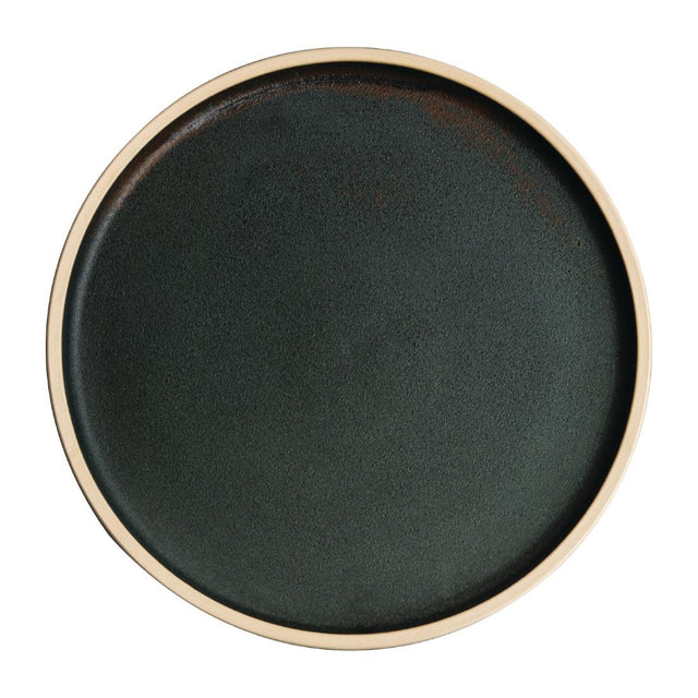 Olympia Canvas Flat Round Plate Green Verdigris 250mm (Pack of 6) - FA322 Plates Olympia