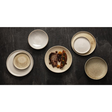 Olympia Canvas Flat Round Plate Wheat 180mm (Pack of 6) - FA335 Plates Olympia