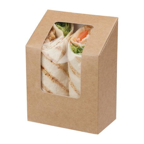 Colpac Zest Compostable Kraft Tuck-Top Tortilla Wrap Packs With Cellulose Window (Pack of 500) - FA391  Colpac   