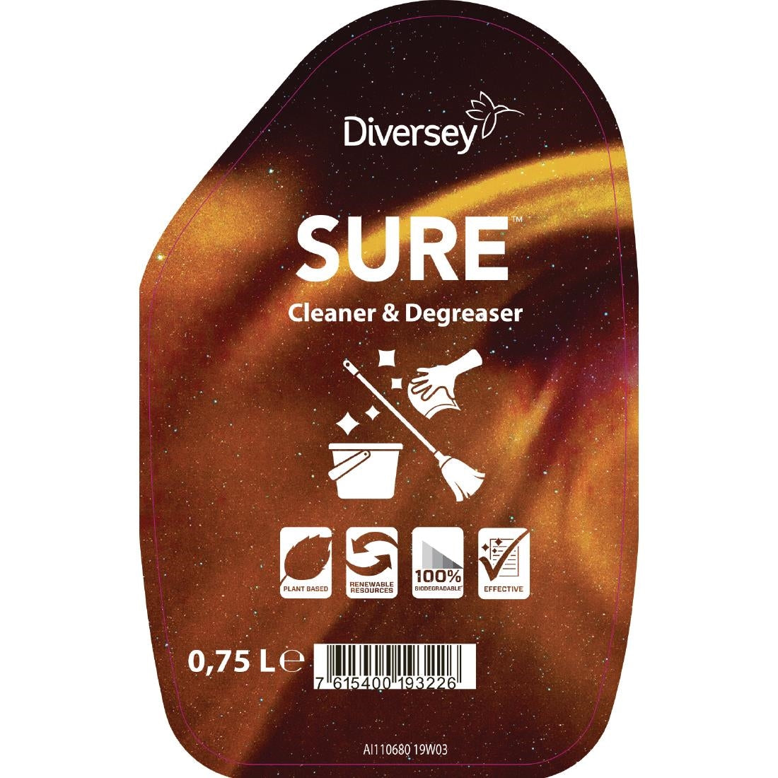 SURE Cleaner and Degreaser / Grill Cleaner Refill Bottles 750ml (6 Pack) - FA403  Diversey   