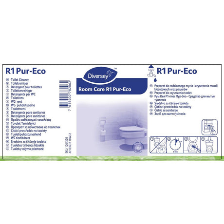 Room Care R1 Pur-Eco Toilet Cleaner Refill Bottles 300ml (6 Pack) - FA405  Diversey   