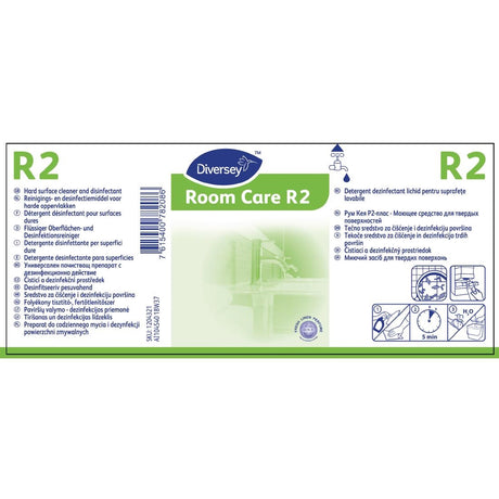 Room Care R2 Multi-Surface Cleaner and Disinfectant Refill Bottles 300ml (6 Pack) - FA406  Diversey   