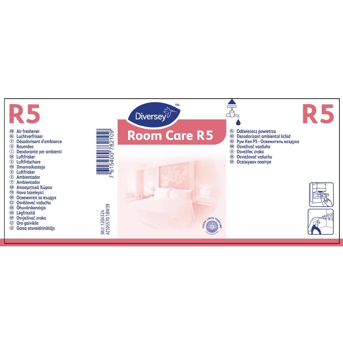 Room Care R5 Air Conditioner Refill Bottles 300ml (6 Pack) - FA408  Diversey   