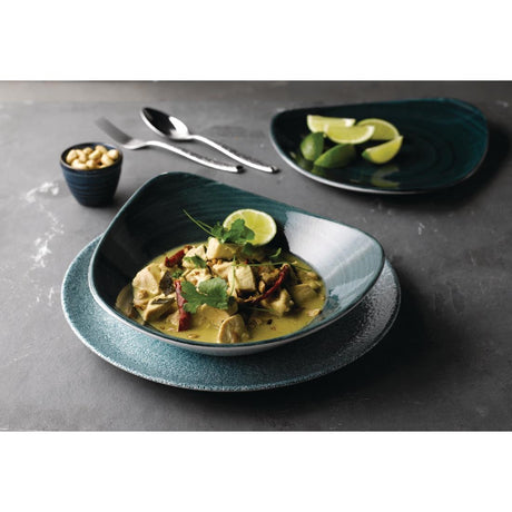 Churchill Stonecast Patina Triangular Plates Rustic Teal 229mm (Pack of 12) - FA595 Plates Churchill