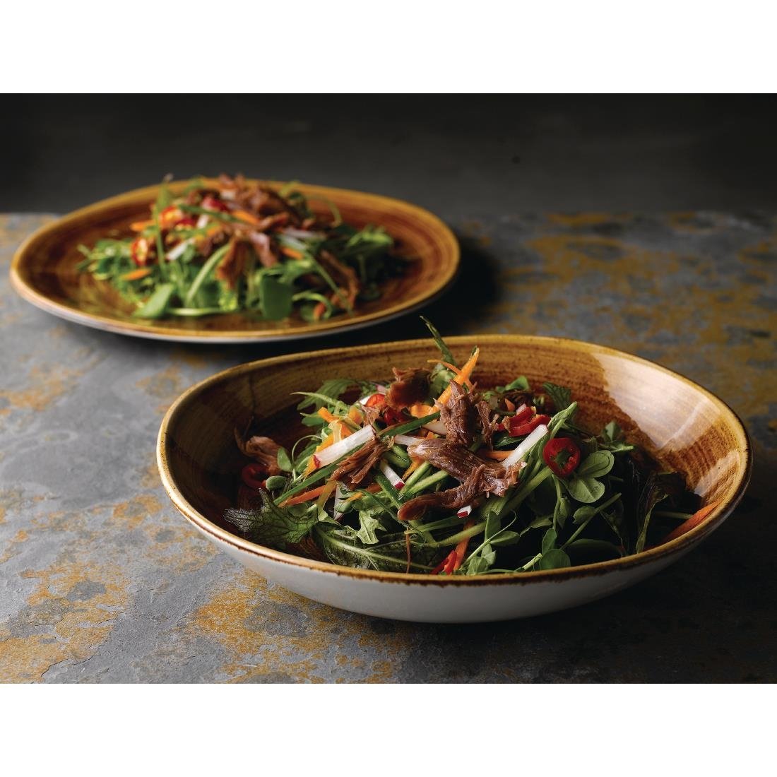 Churchill Stonecast Patina Organic Round Bowls Vintage Copper 38oz 253mm - FA606 Bowls Churchill