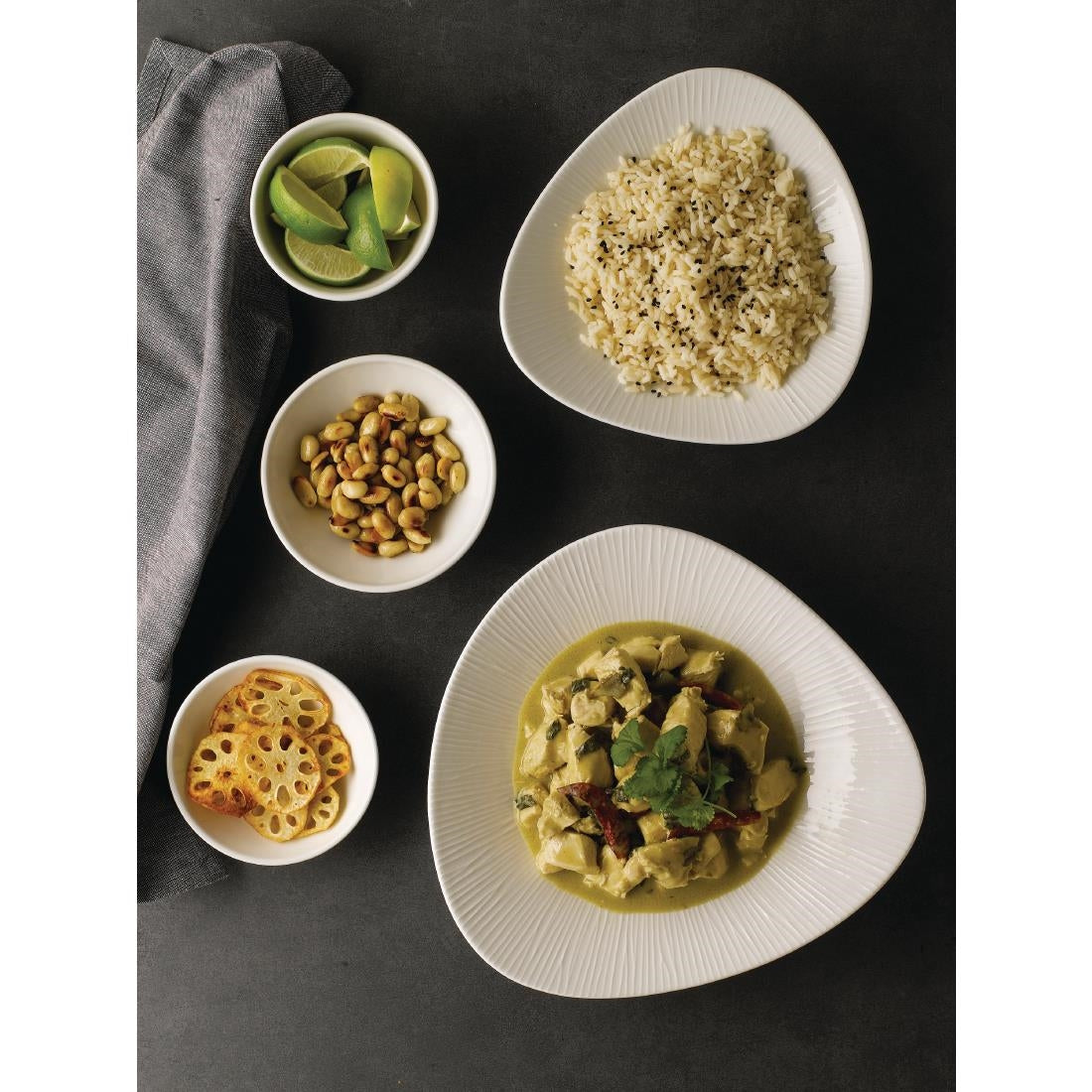 Churchill Bamboo Triangle Shallow Bowls 210mm (Pack of 12) - FA630 Bowls Churchill