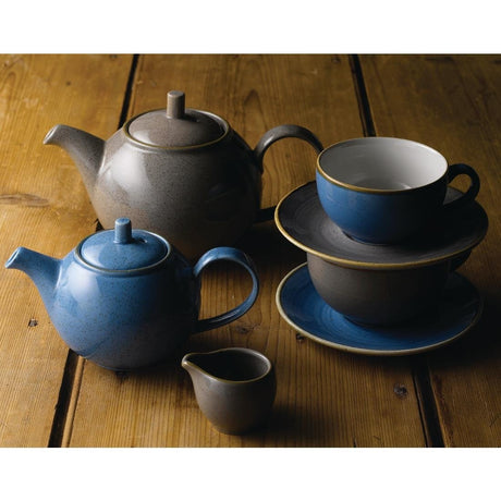 Churchill Stonecast Round Cappuccino Saucers Peppercorn Grey 185mm - DK567 Churchill Super Vitrified Churchill   