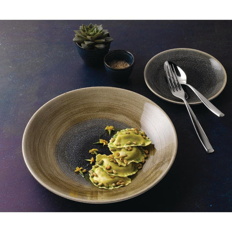 Churchill Stonecast Aqueous Deep Coupe Plates Bayou Taupe 281mm (Pack of 12) - FA663 Plates Churchill