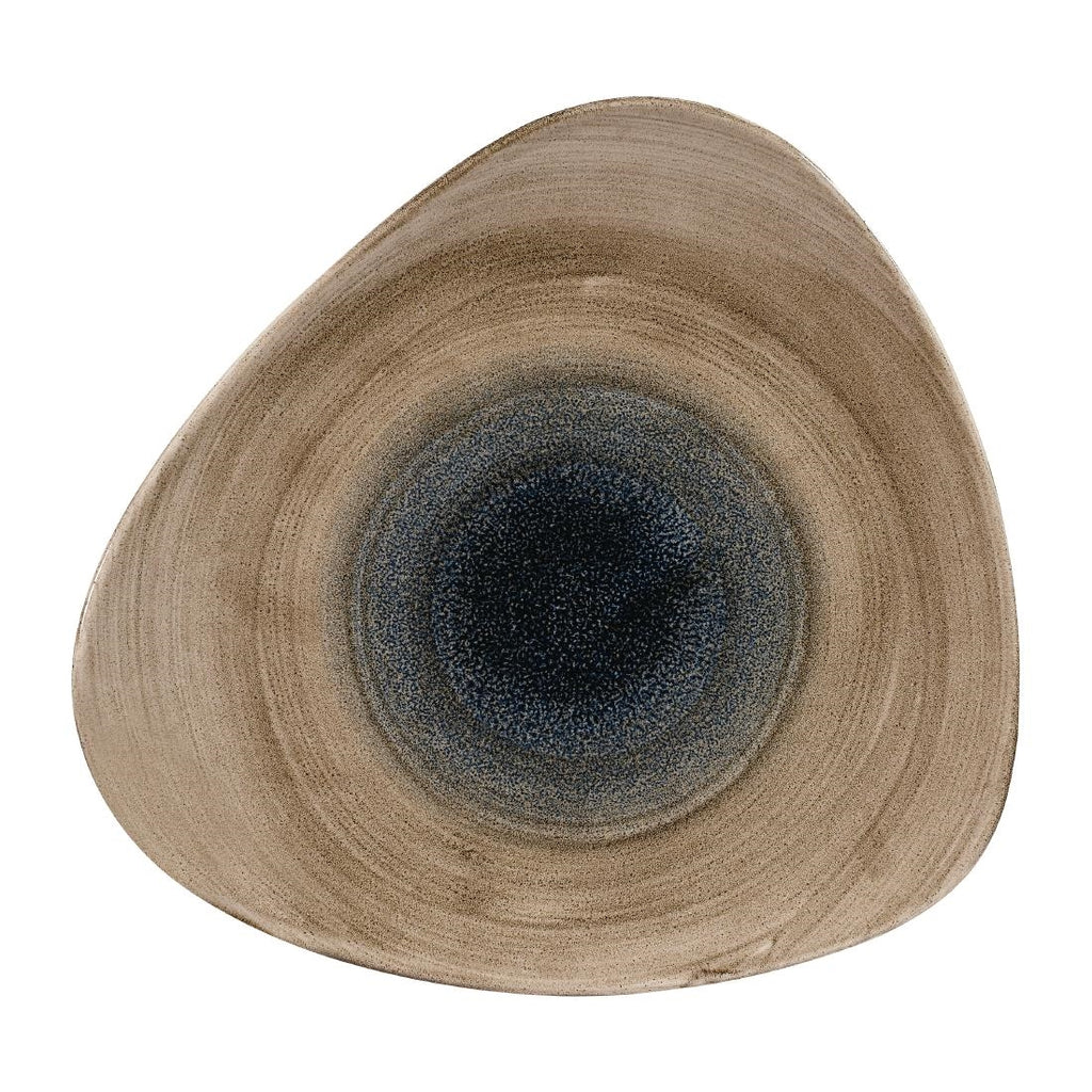 Churchill Stonecast Aqueous Triangular Plates Bayou Taupe 265mm (Pack of 12) - FA664 Plates Churchill