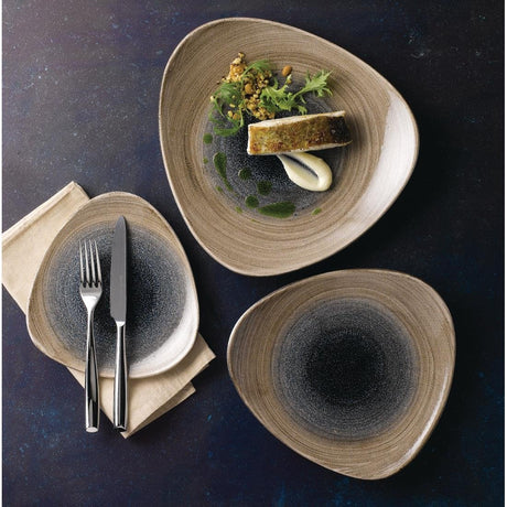 Churchill Stonecast Aqueous Triangular Plates Bayou Taupe 192mm (Pack of 12) - FA666 Plates Churchill